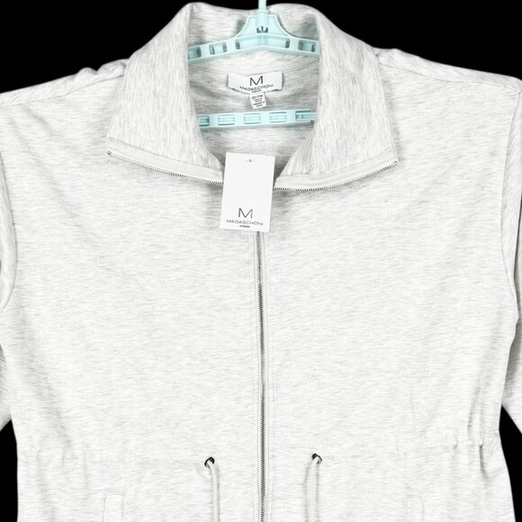 Magaschoni Women's Full Zip 3/4 Sleeve Drawstring Heather Grey Jacket Sz 2X NWT - Picture 4 of 13